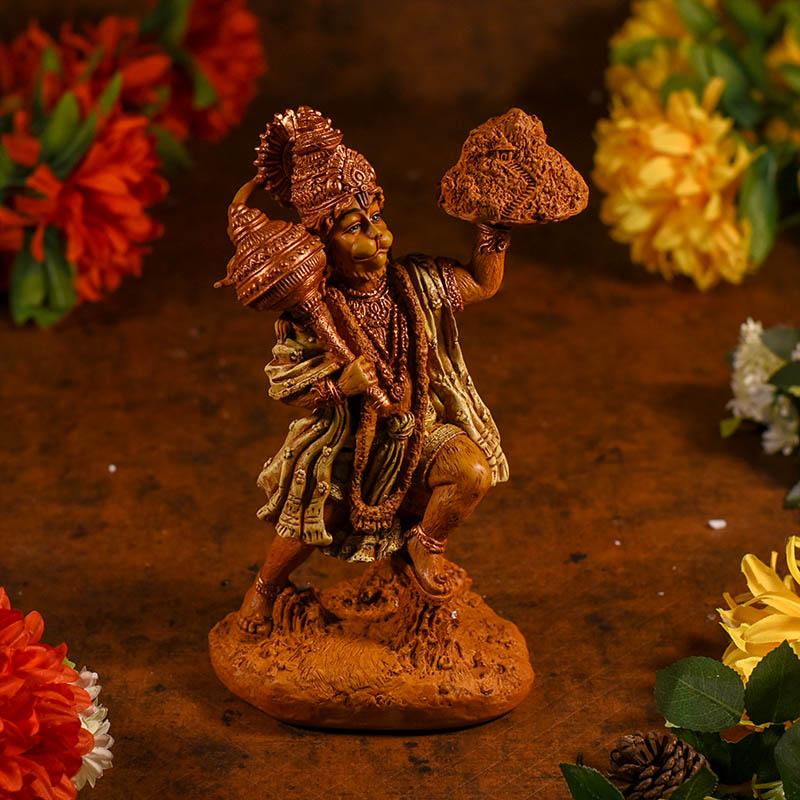Devotional Hanuman Statue Carrying Sanjeevani Mountain