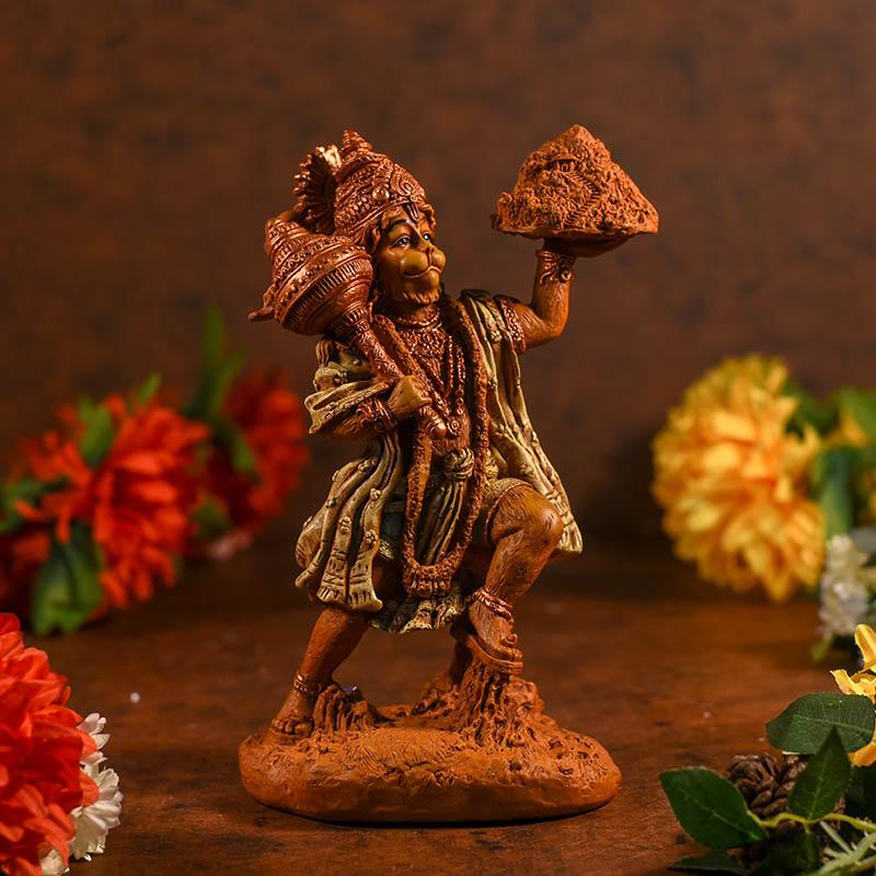 Devotional Hanuman Statue Carrying Sanjeevani Mountain
