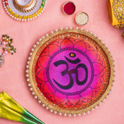 OM Colorful Pooja Thali 9INCH