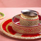 Red Mirrored Karwa Chauth Thali Set