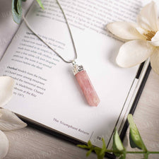 Rose Quartz Pencil Pendant Necklace for Love