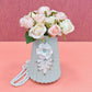 Tourqish Vase Pearl White Flower With Leaf