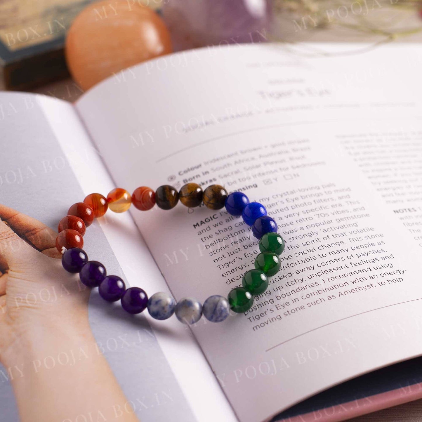 7 Chakra & Tiger Eye Bracelet | Stone of Courage