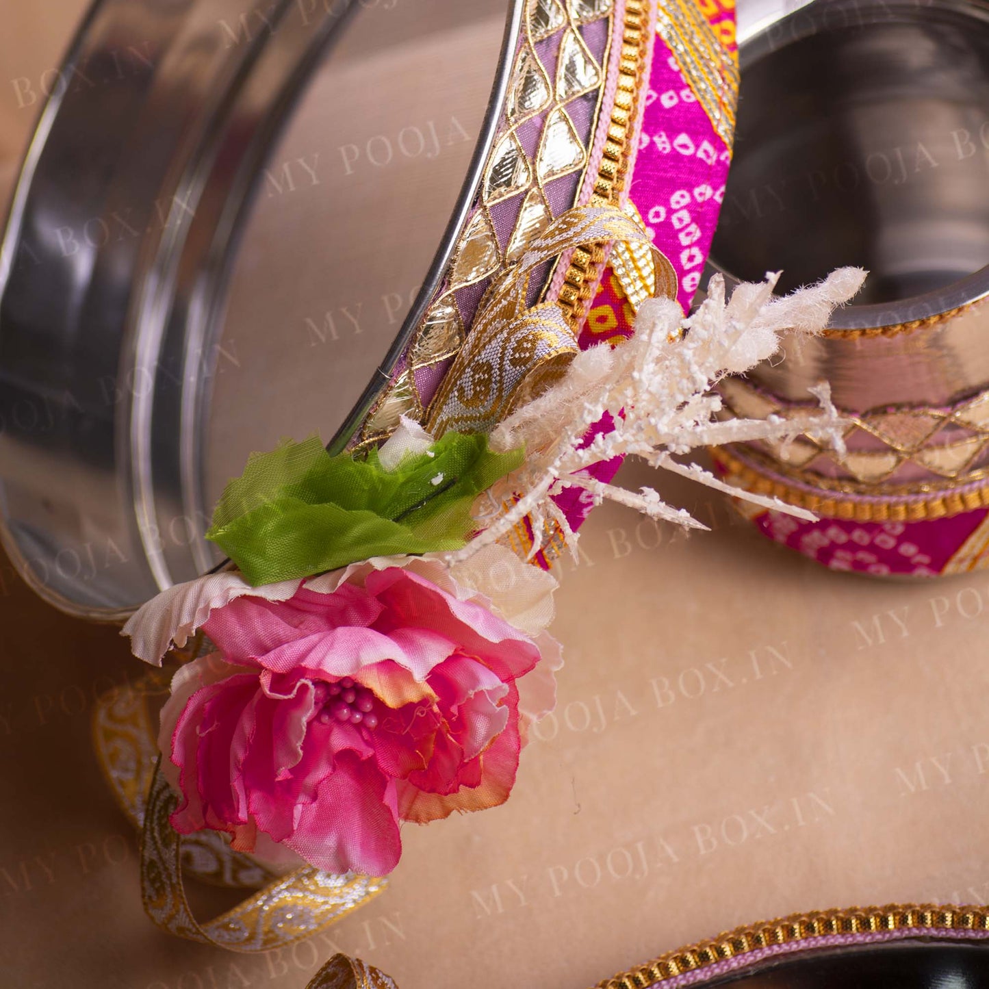 Pretty Dahlia Karwa Chauth Thali Set