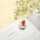 Carnelian Silver Adjustable Crystal Ring