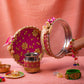 Flora Pink Camellia Karwa Chauth Thali Set
