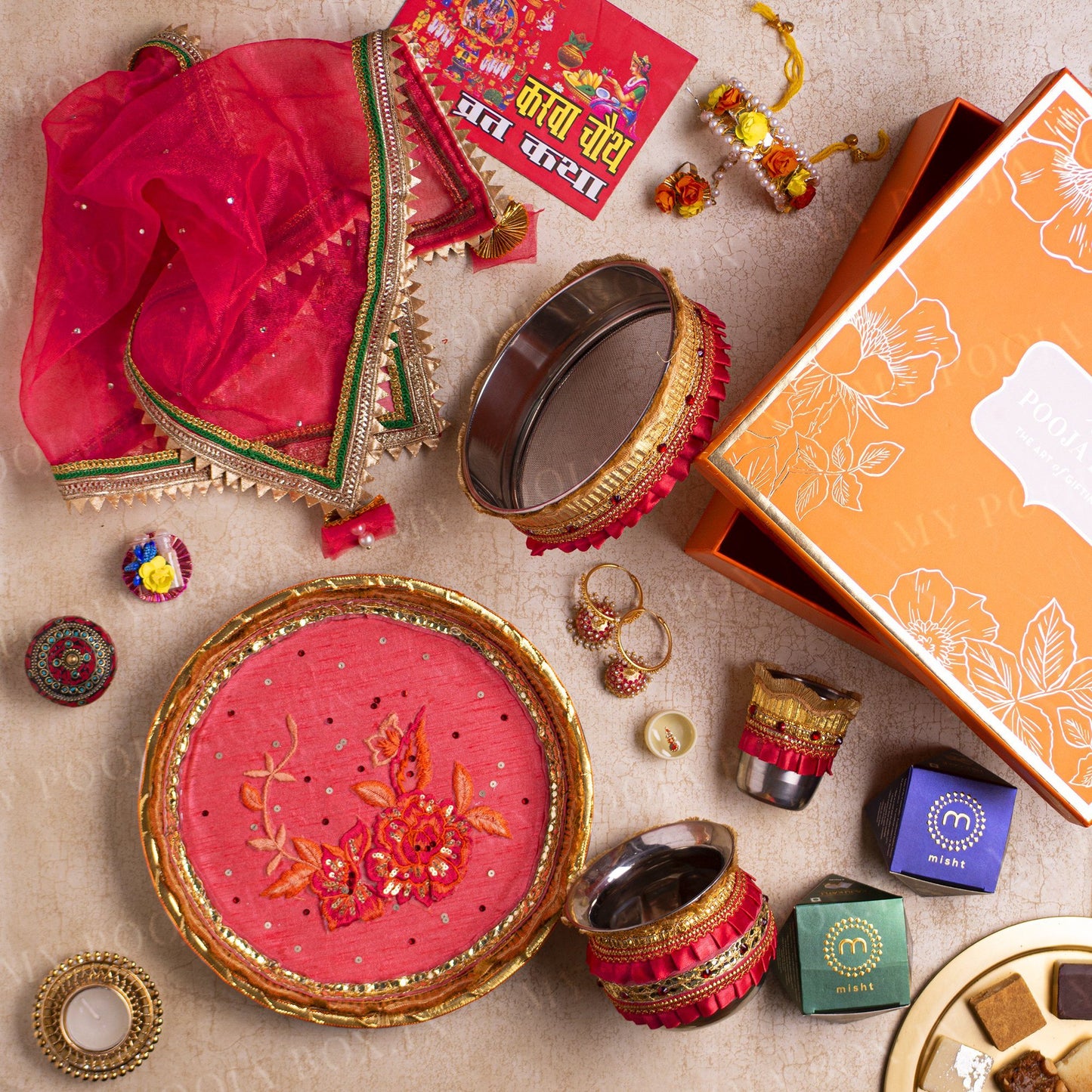 Magnificient Magnolia Bridal Box for Karwa Chauth