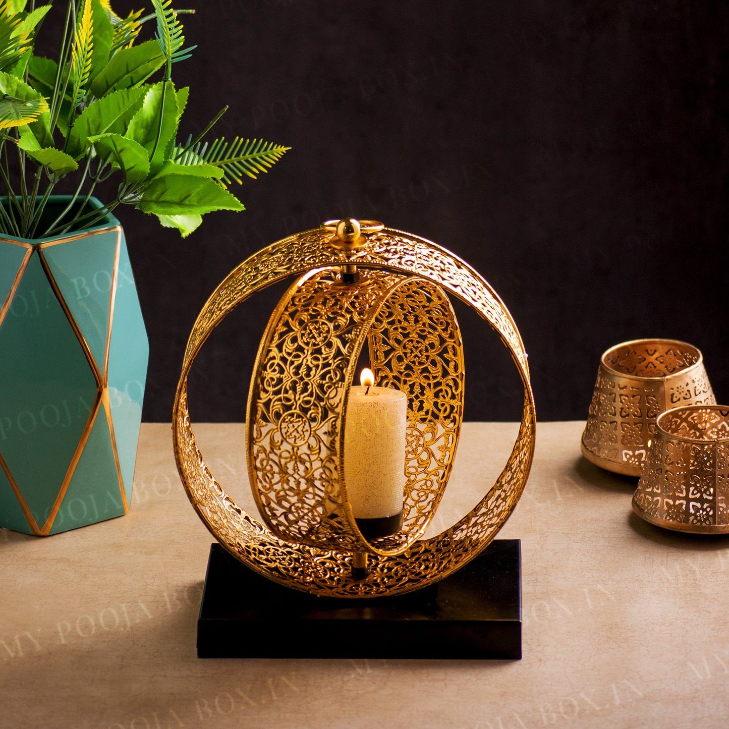 Aranya Iron Luminary Candle Holder