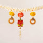 Exclusive Yellow and Red Flower Toran with Ganesha