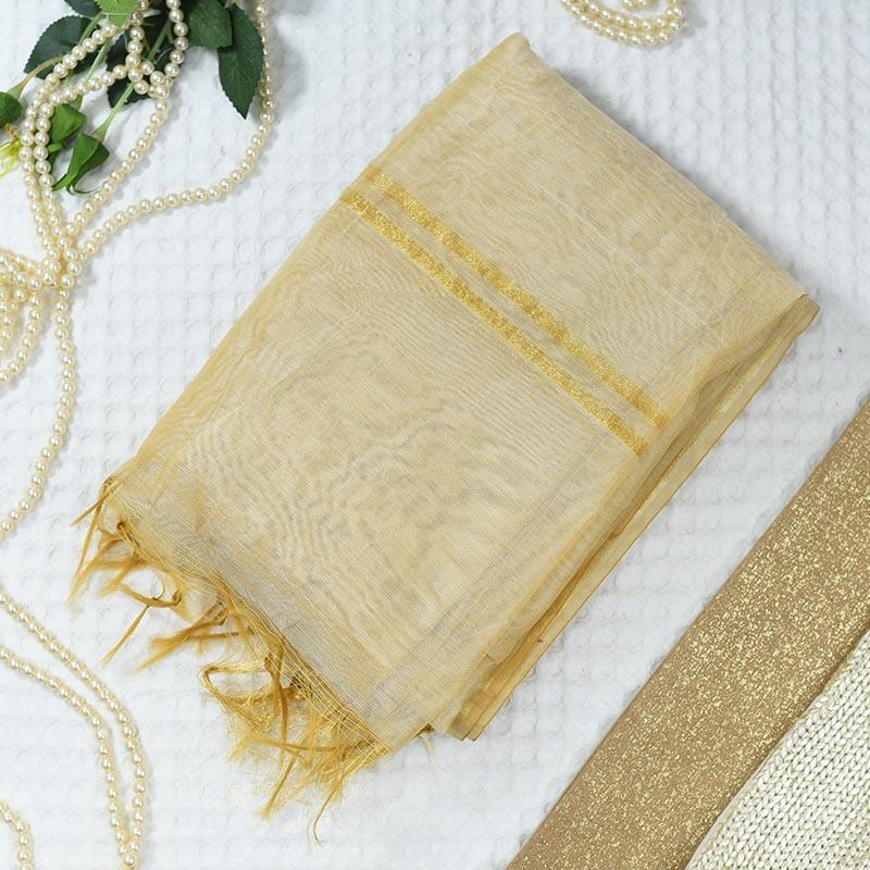 Stunning Banarasi Silk Beige Dupatta