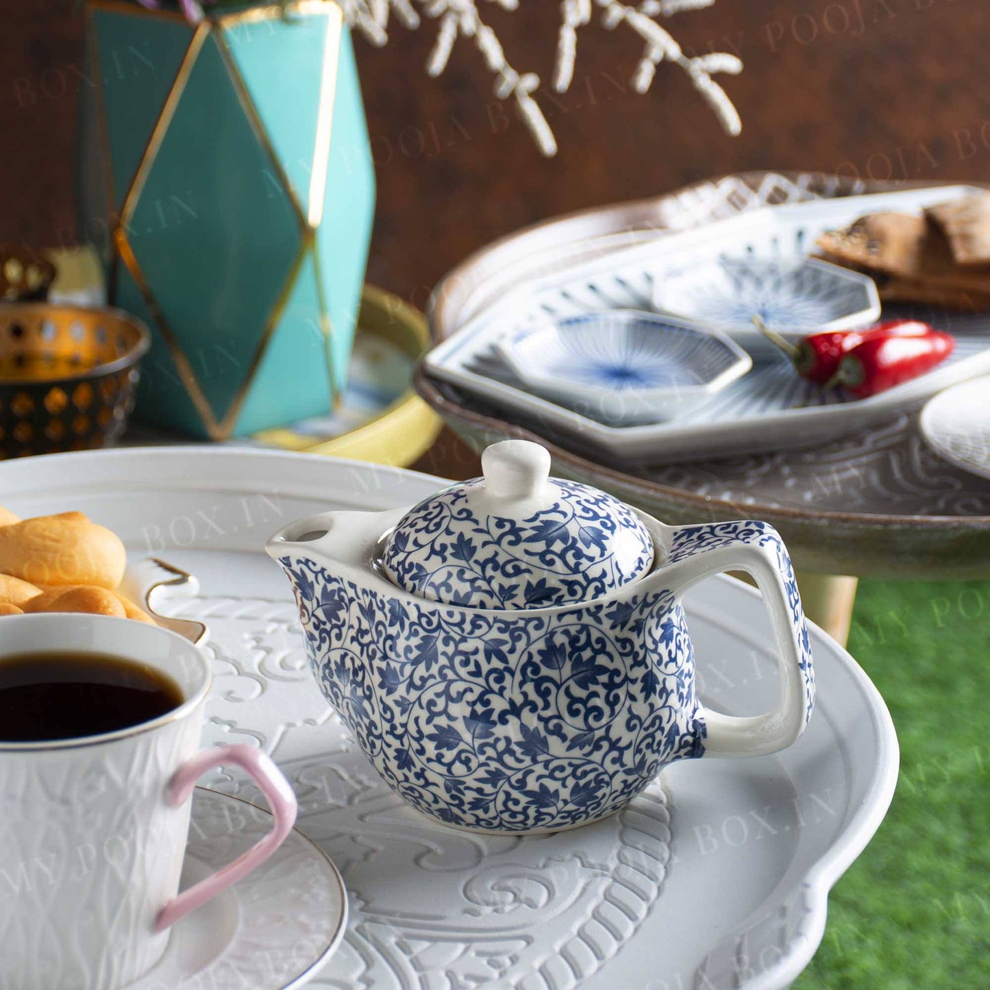 Round Printed Serving kettle