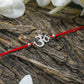 925 Silver Auspicious OM & Ruby Stone Rakhi