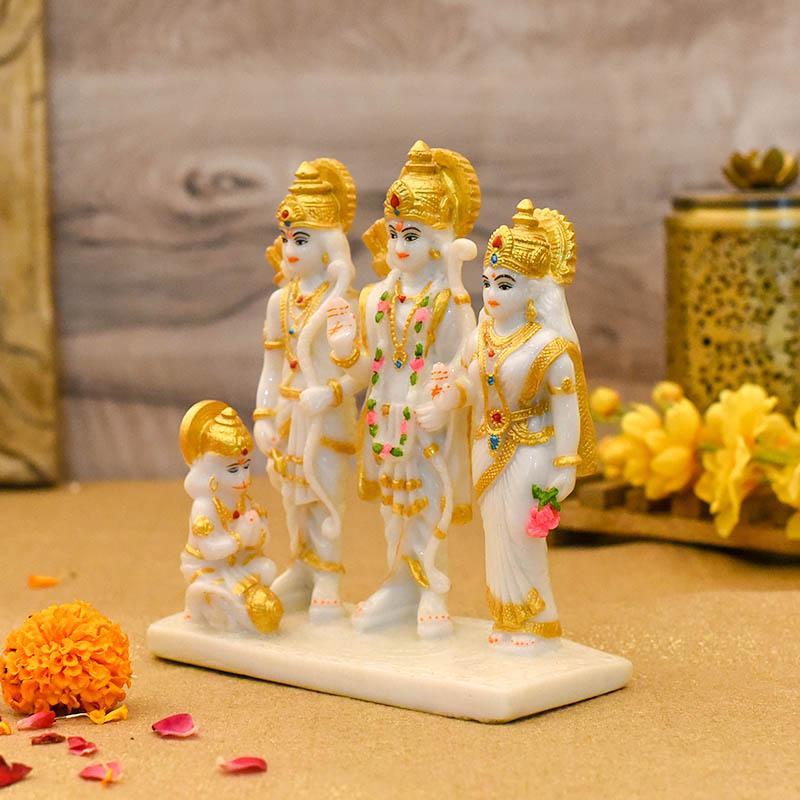 Reverential White & Gold Ram-Darbar Idol
