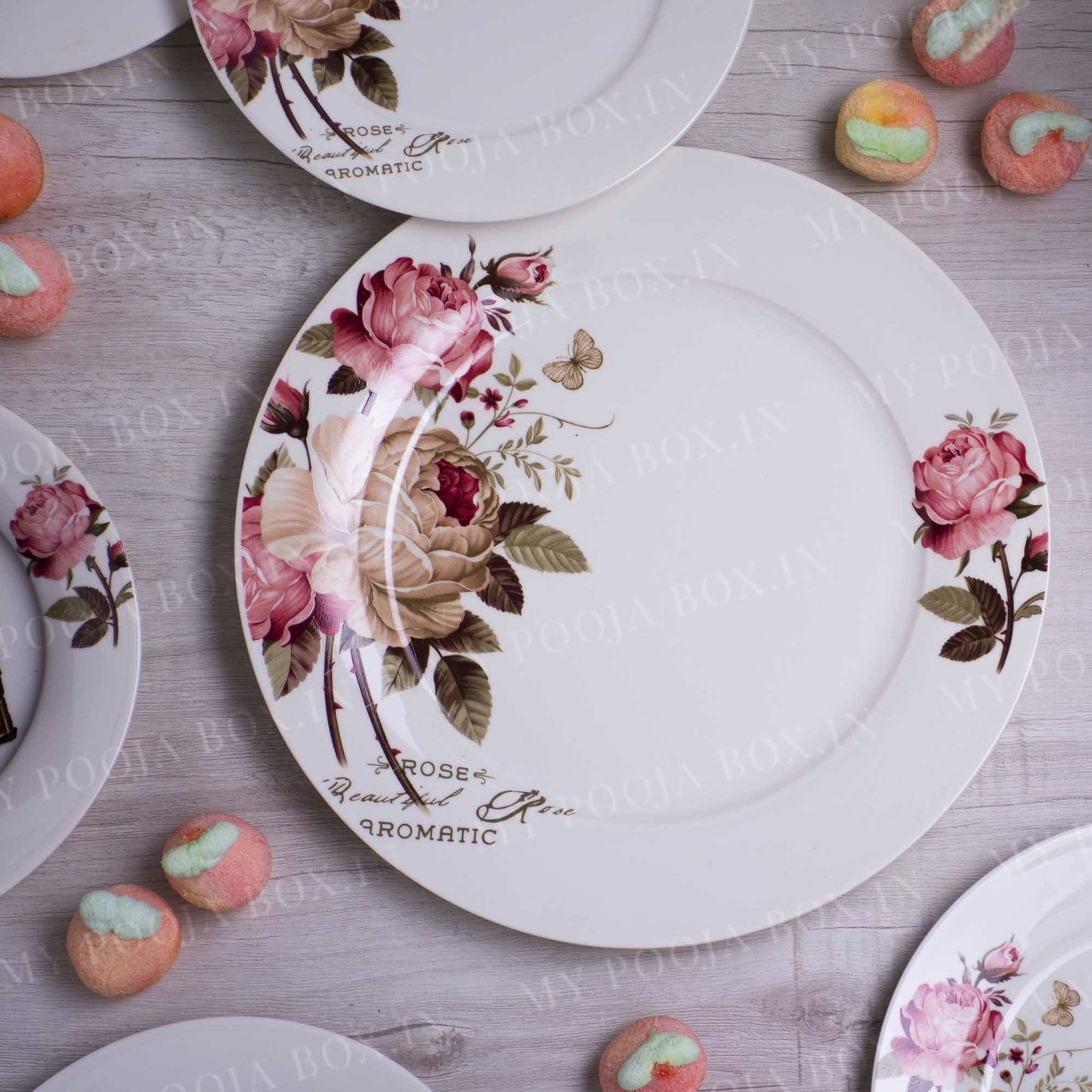 Floral Charm Dessert Plates (Set of 7)