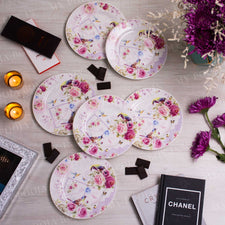 Floral Blush Quarter Plates (Set of 6)