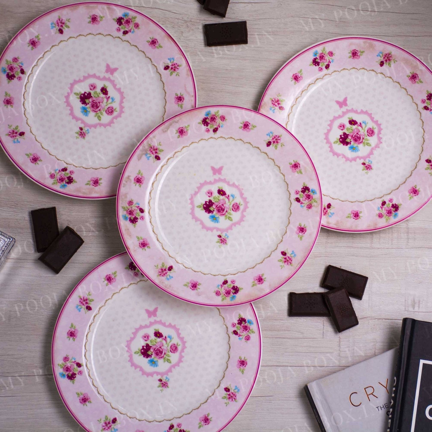 Vintage Rose Quarter Plate (set of 6)