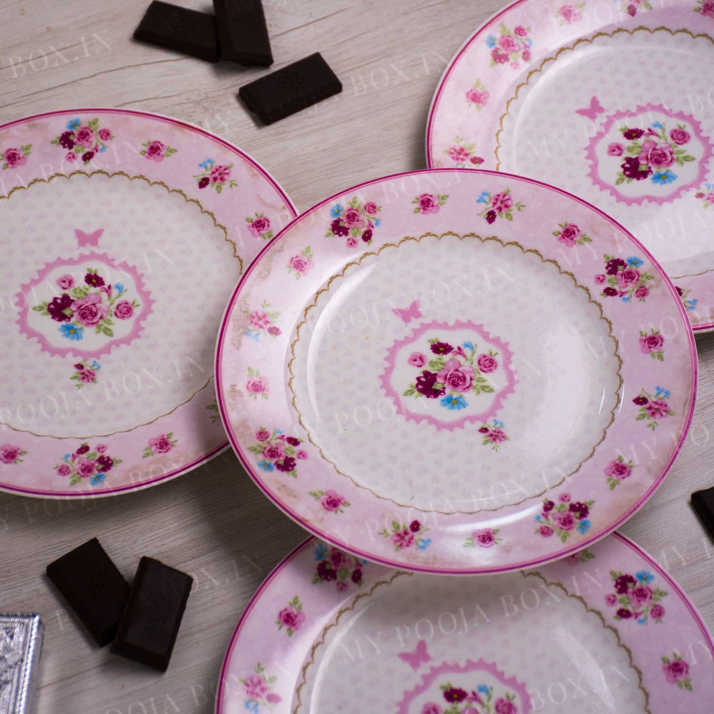 Vintage Rose Quarter Plate (set of 6)