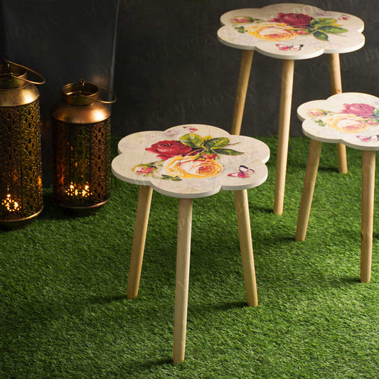 Floral Side Tables (Set of 3)