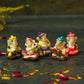 Cute Instrumental Ganesha Showpiece Set of 5