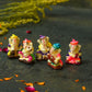 Cute Instrumental Ganesha Showpiece Set of 5