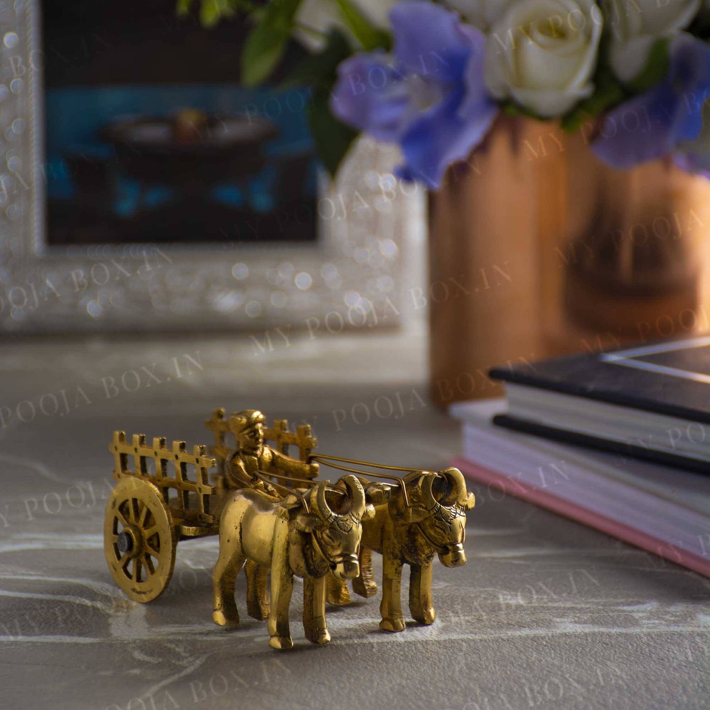 Handcrafted Brass Bullock Cart