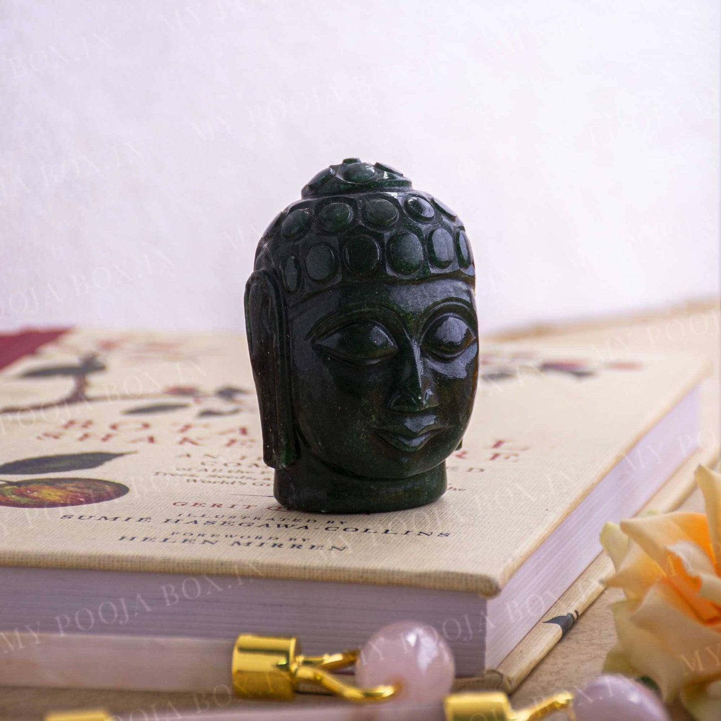 Green Aventurine Natural Crystal Buddha Head