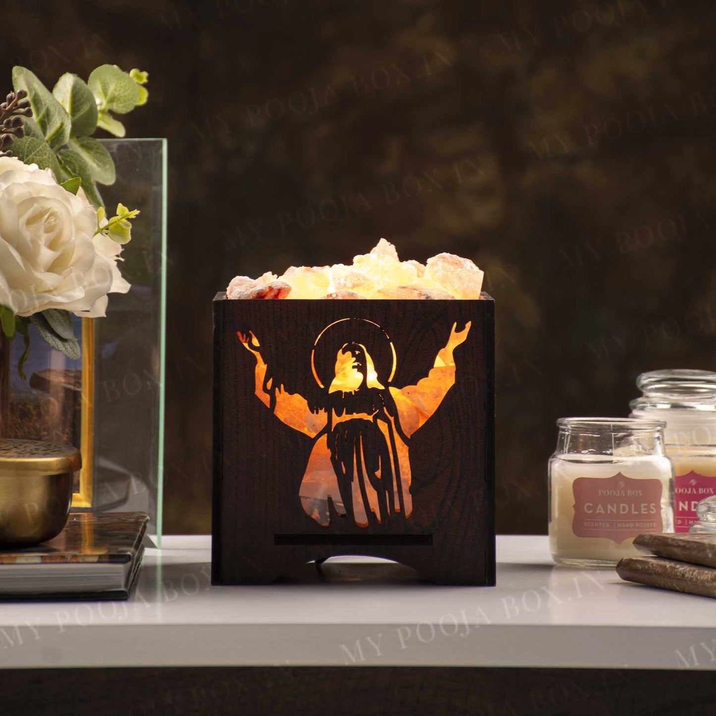 Jesus Himalayan Salt Lamp Basket