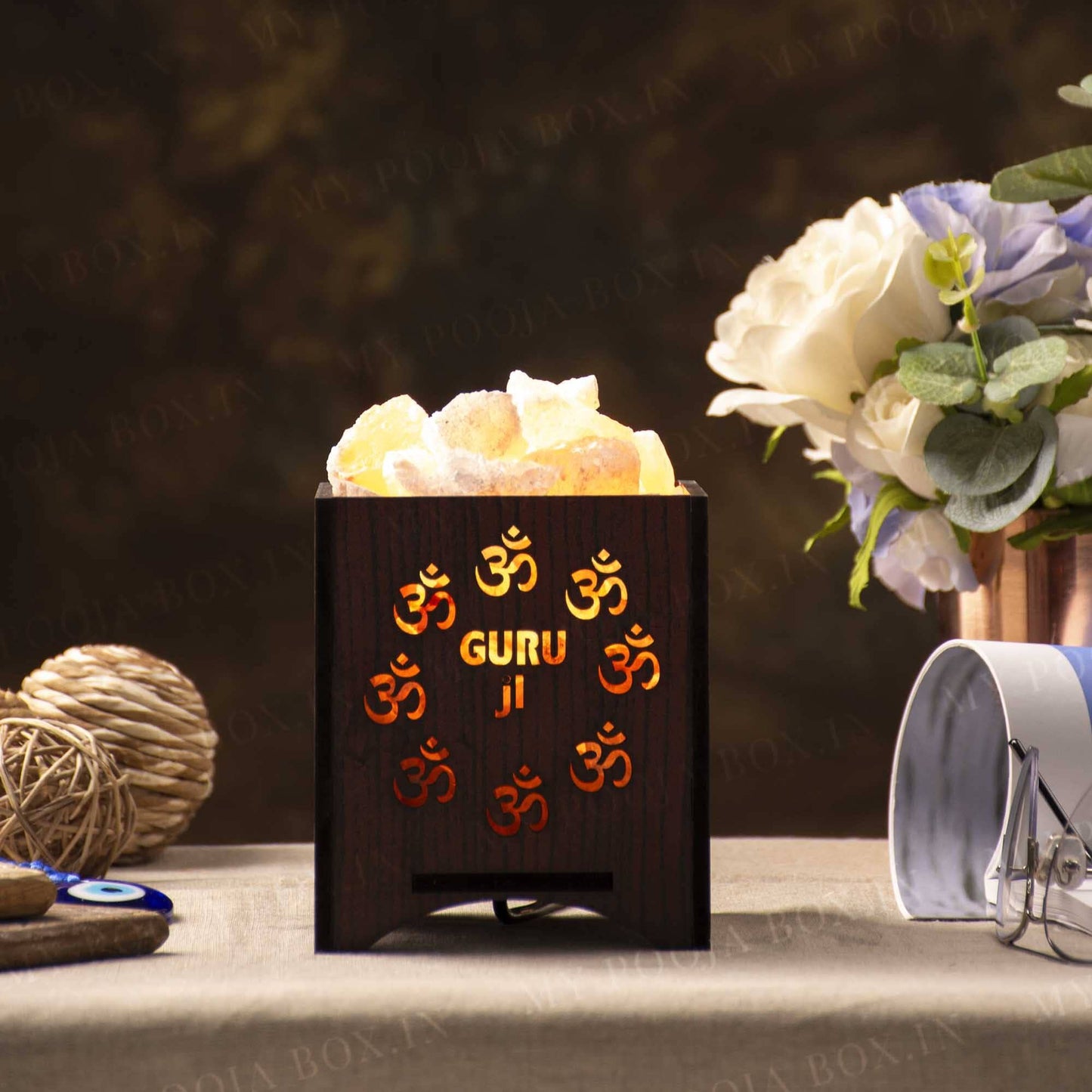 Guruji Blessing Himalayan Salt Lamp Basket