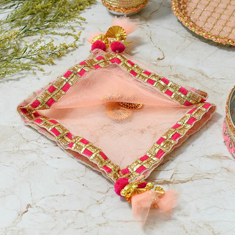 Beautiful Peach Thali Cover