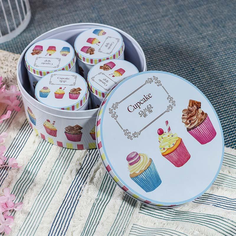 Flora Round Tin Case Set of 5