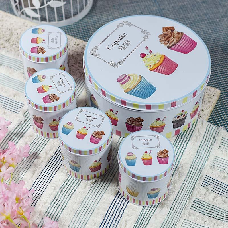 Flora Round Tin Case Set of 5