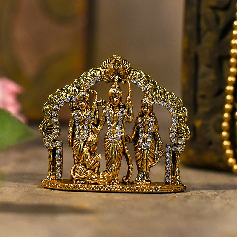 Mesmerising Zarkan Diamond Engraved Ram-Darbar Idol