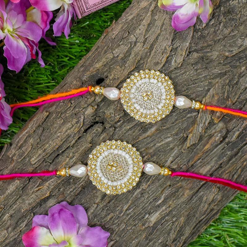 Fancy Sparkle Round Rakhi Set of 2