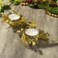 Shimmering Gold Beaded Candle Set