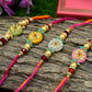 Stunning Round Kundan Rakhi Set of 4