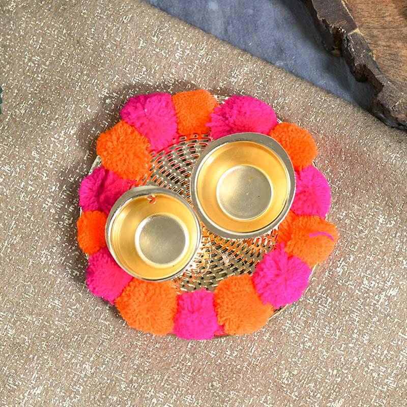 Gorgeous Pom Pom Akshat Roli Platter