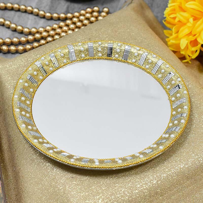 Glittering - Gold Reflective Pooja Thali