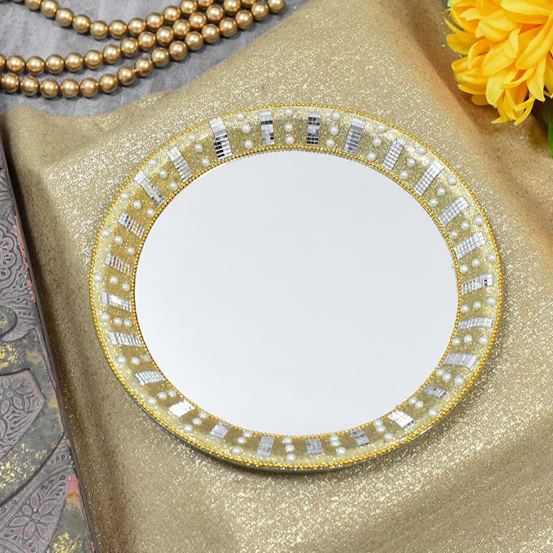 Glittering - Gold Reflective Pooja Thali