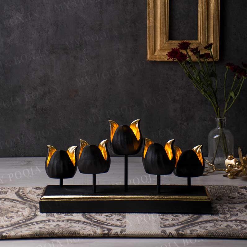 Classic Black Lotus T-light Holder