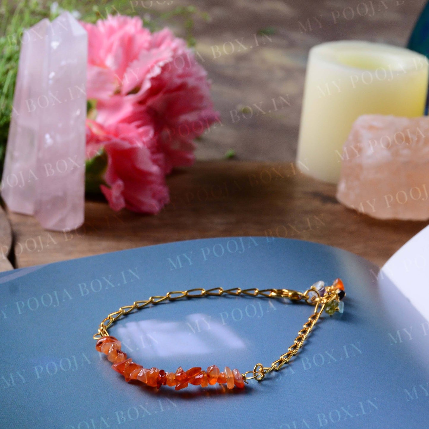 Natural Carnelian Stability Healing Crystal Bracelet