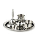 Silver Stainless Steel Pooja Thali Small (Set of 7)