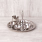 Silver Stainless Steel Pooja Thali Small (Set of 7)