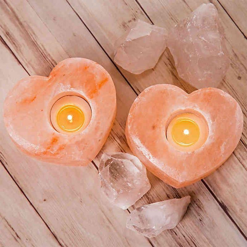 Heart Himalayan Pink Salt Candle Holder