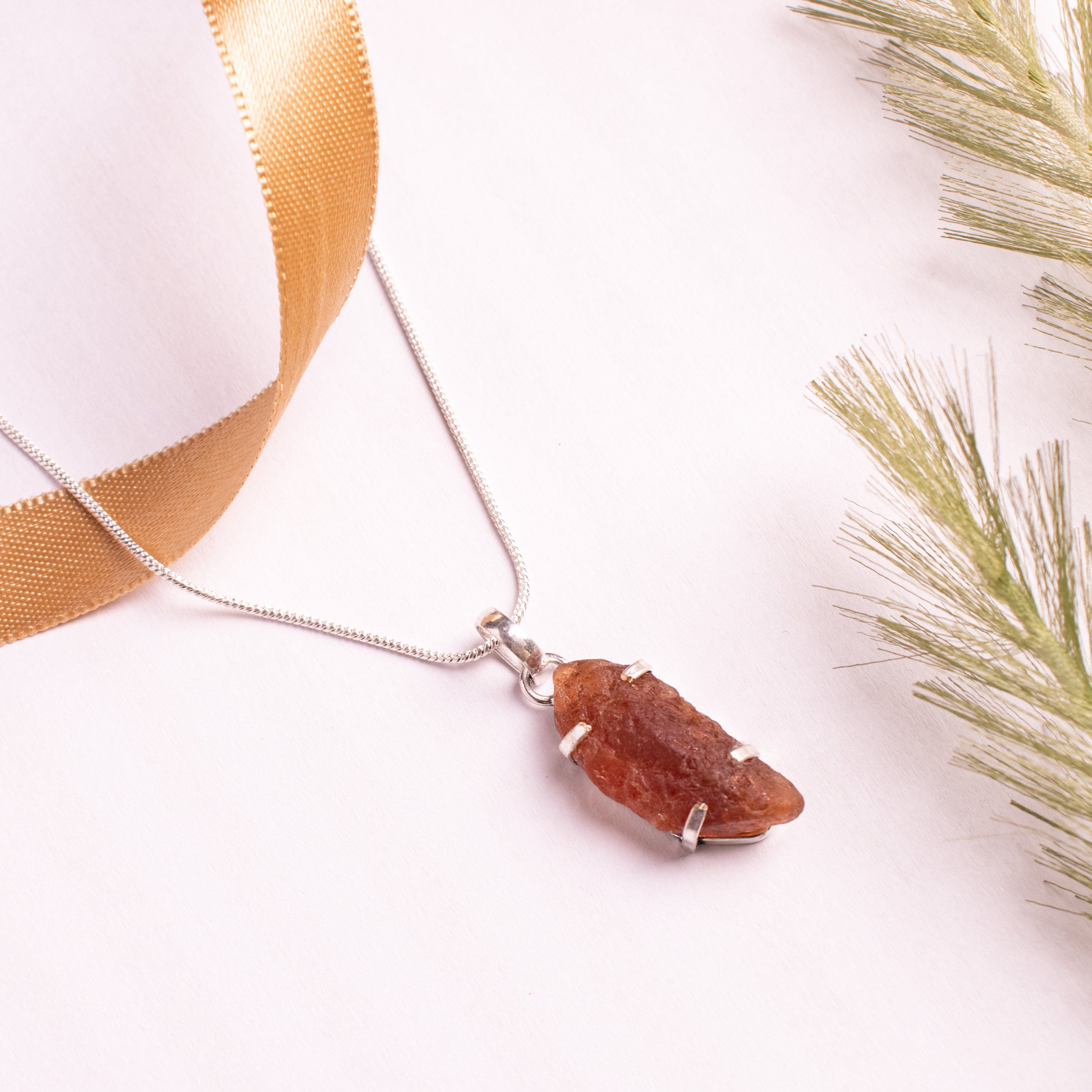 Sterling Silver Carnelian Crystal Pendant