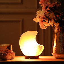 Himalayan Pink Salt Crescent Moon Glow Lamp