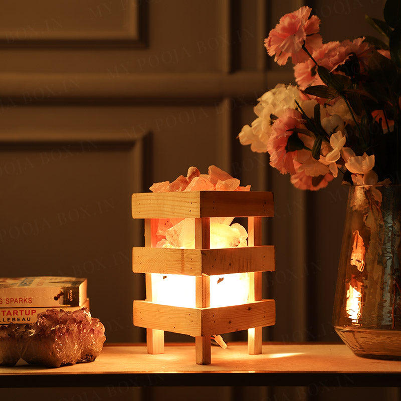 Himalayan Pink Salt Triangular Basket Glow Lamp