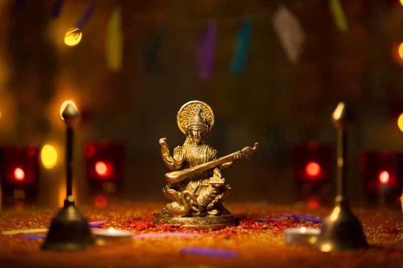 Handcrafted Mata Saraswati Brass Idol