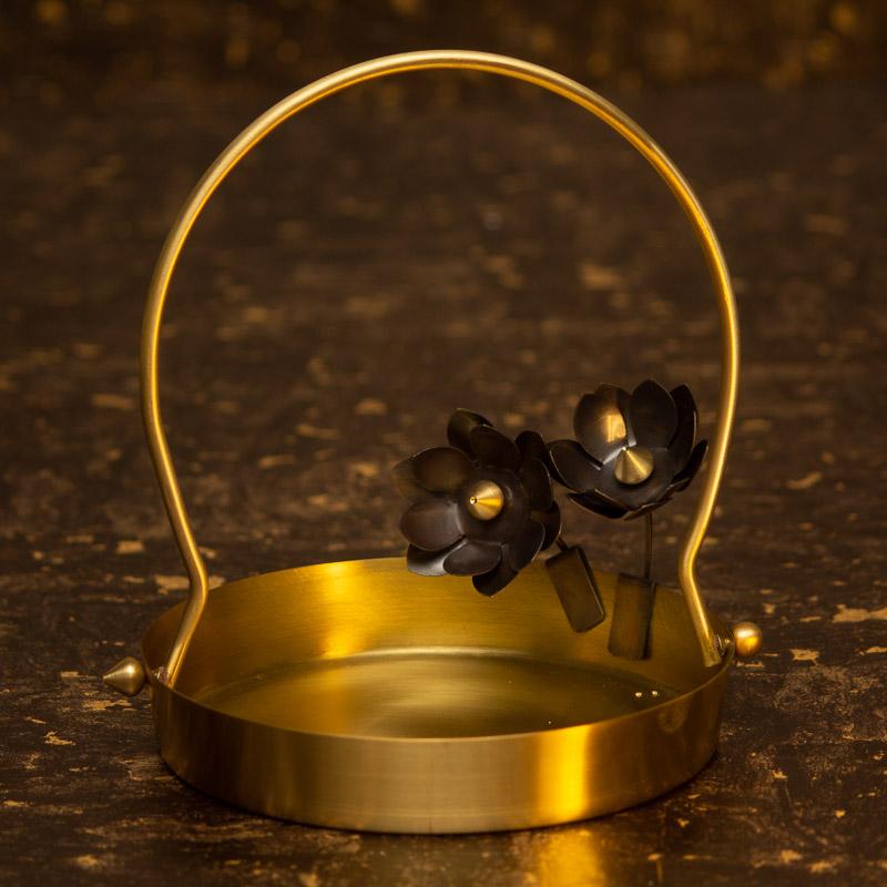 Exquisitely Handcrafted Antique Flower Basket/Pooja Thali