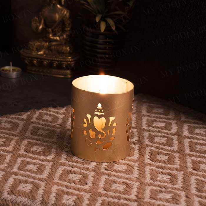 Divine Laxmi Ganesha T-light Holder