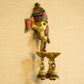 Antique Brass Ganesh Wall Hanging With Deepak & Hanging Bells